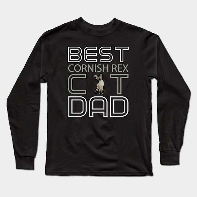 Best Cornish Rex Cat Dad Long Sleeve T-Shirt by AmazighmanDesigns